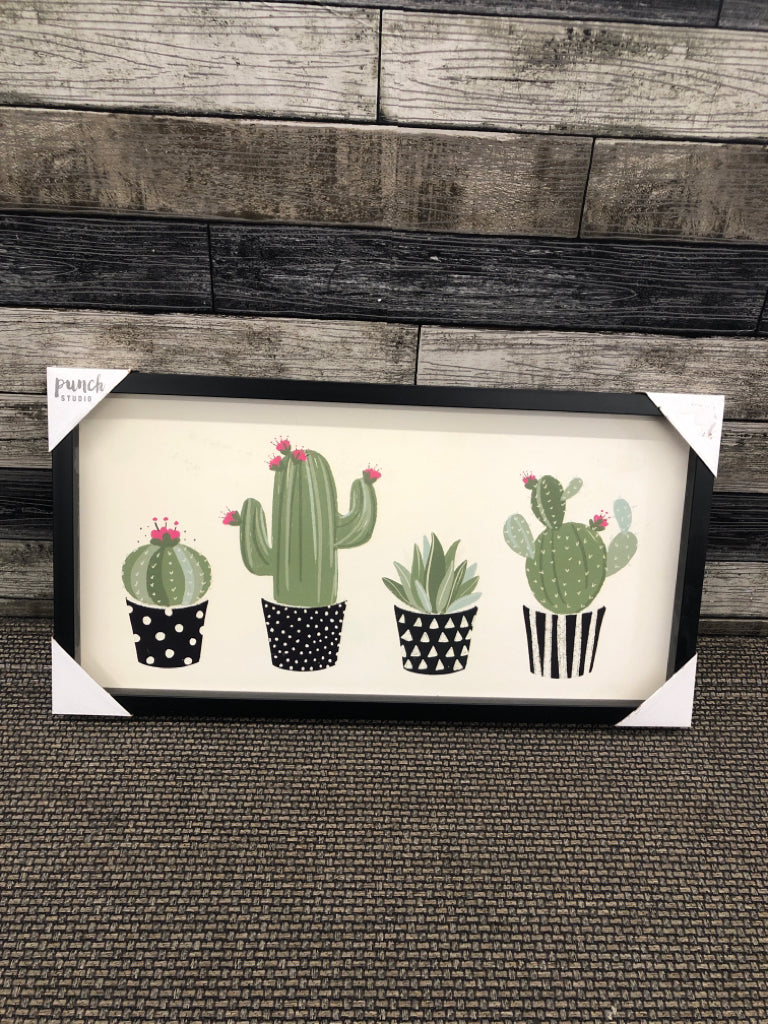 NIP CACTUS IN POTS WALL ART.