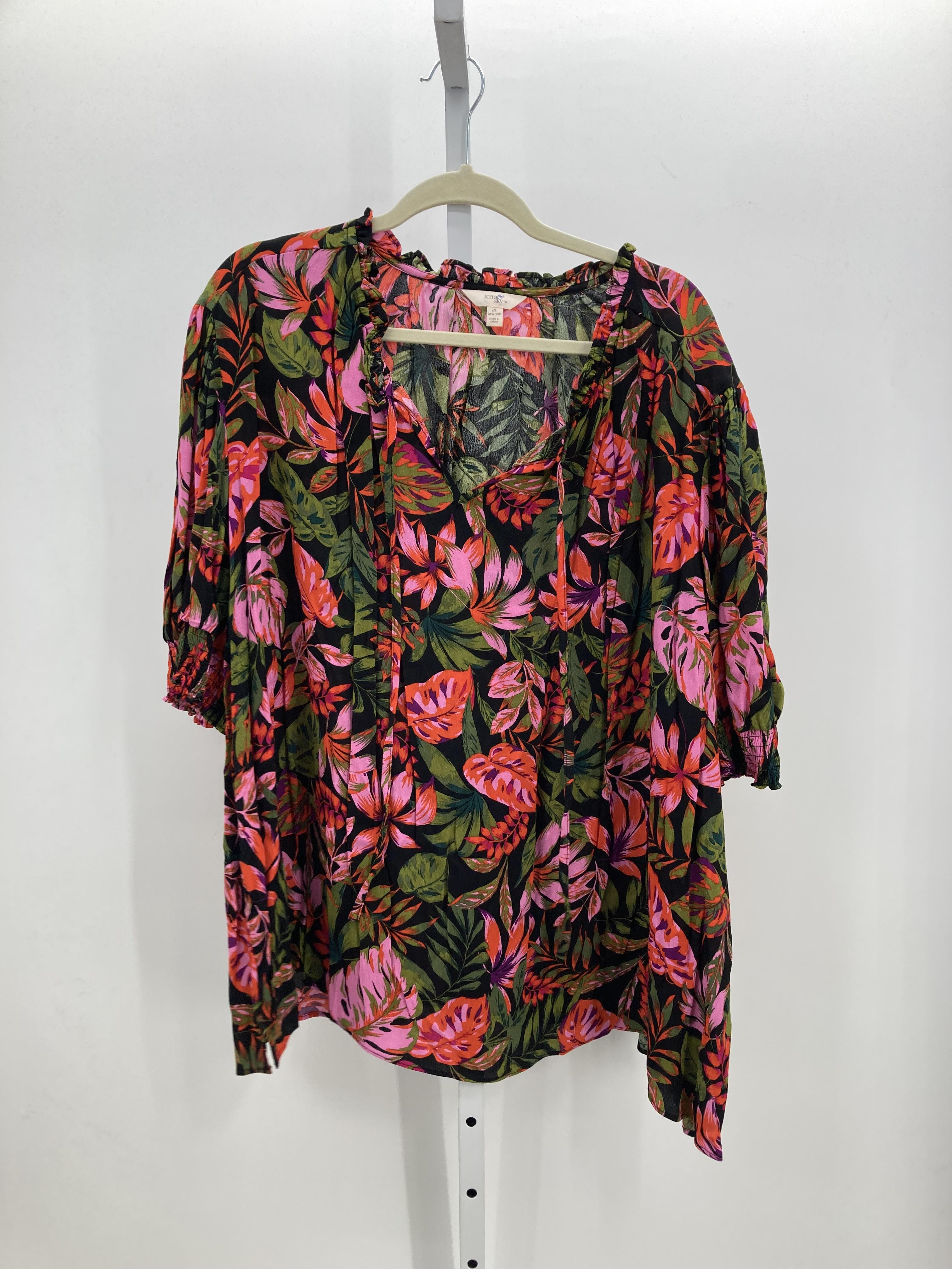 Terra & Sky Size 4X Womens Short Sleeve Shirt