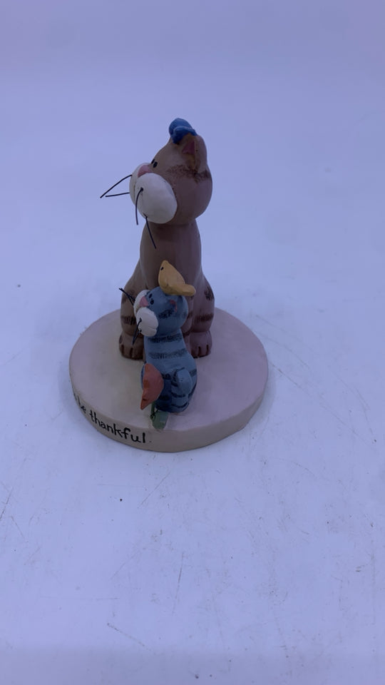 BROWN RESIN CAT FIGURE.