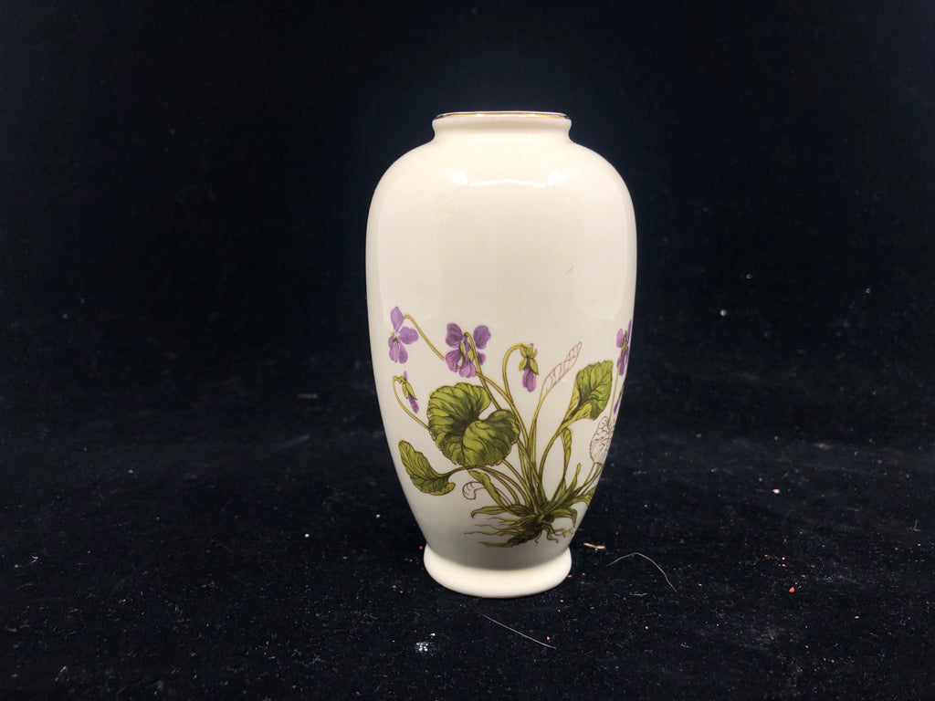 SMALL VTG PURPLE FLOWER BUD VASE.