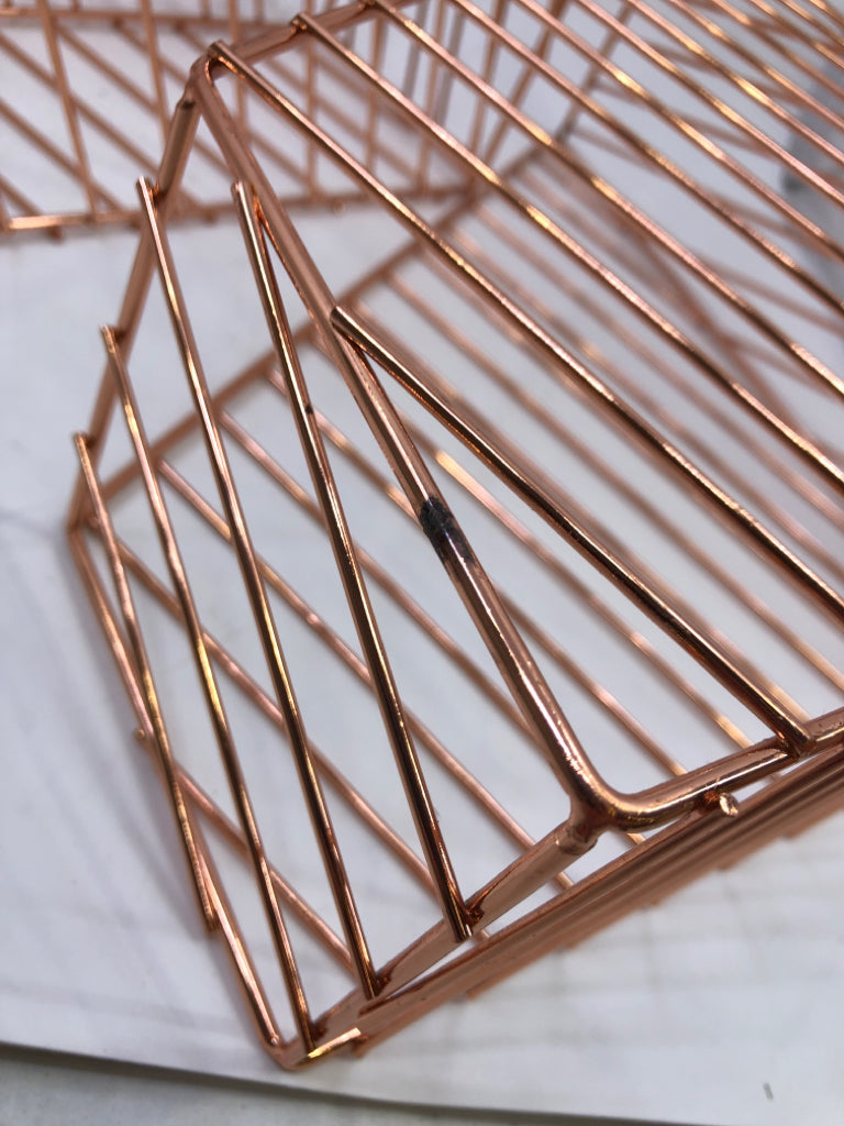 3 ROSE GOLD METAL FILING SORTER.