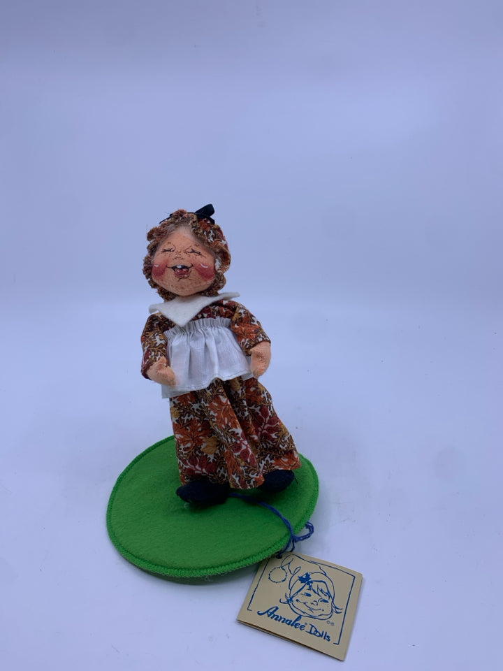 GRANDMA IN ORANGE DRESS ANNALEE DOLL.