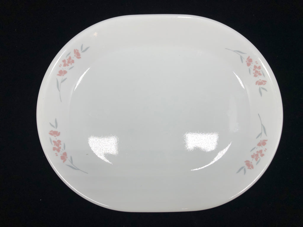 PINK FLORAL CORNING WARE PLATTER.