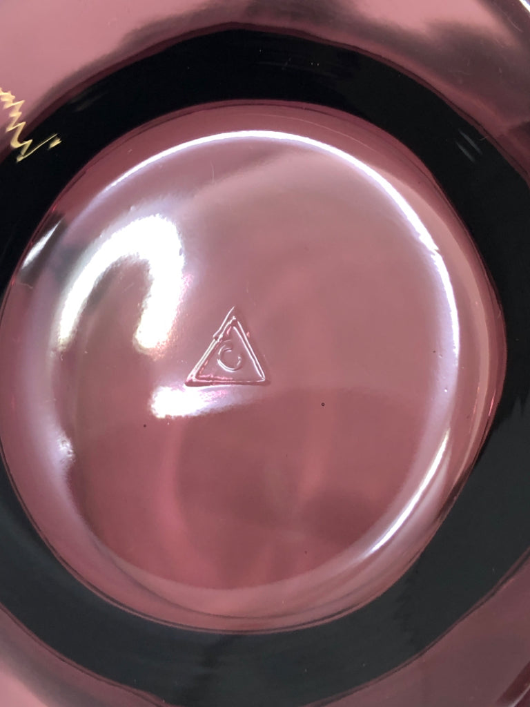 VTG PURPLE GLASS SUGAR AND CREAMER SET.