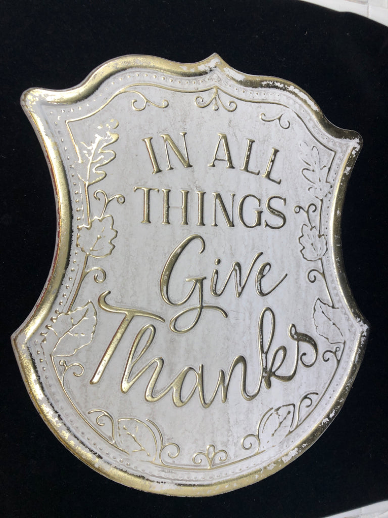 IN ALL THINGS- METAL SIGN/WALL HANGING.