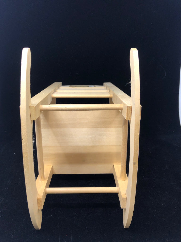 DOLL BLONDE WOOD ROCKING CHAIR- WALNUT HOLLOW.