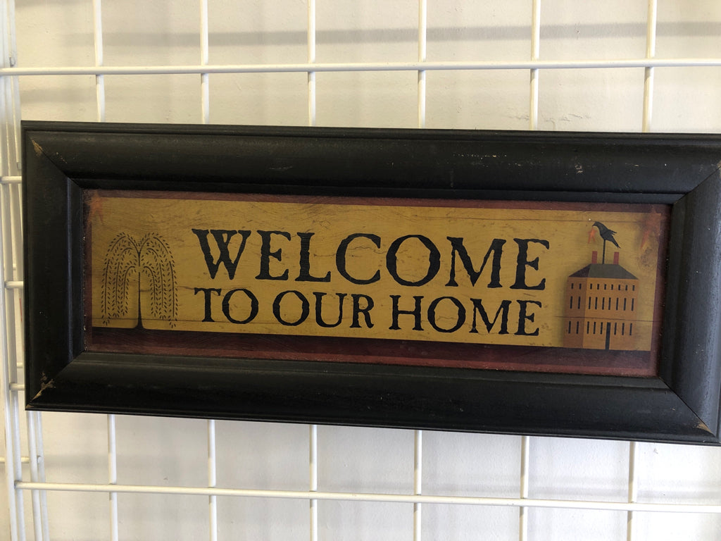 PRIMITIVE WELCOME TO OUR HOME WALL HANGING.