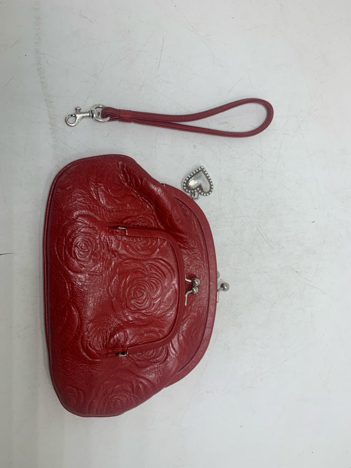 VTG Double Kiss Lock Clutch W/ Embossed Roses
