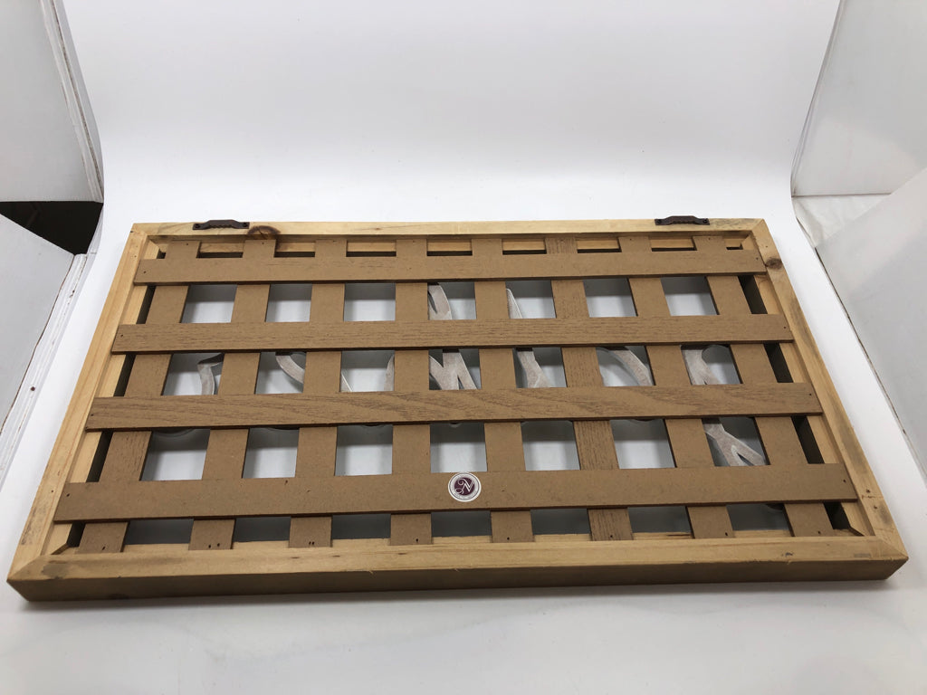 "GATHER" IN WOODEN BLOCK FRAME.