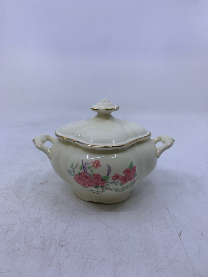 VTG W/ PINK FLOWERS GOLD DETAILS.