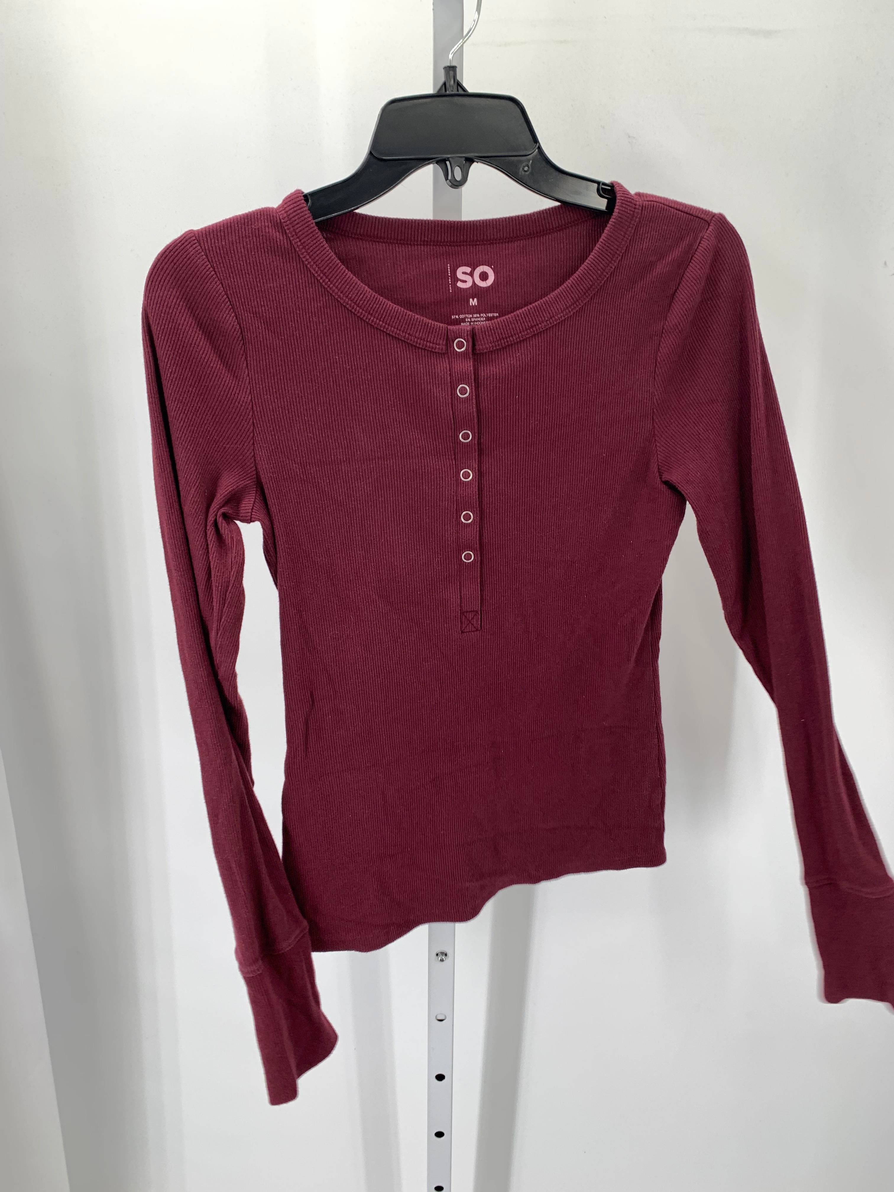 SO Size Medium Juniors Long Sleeve Shirt