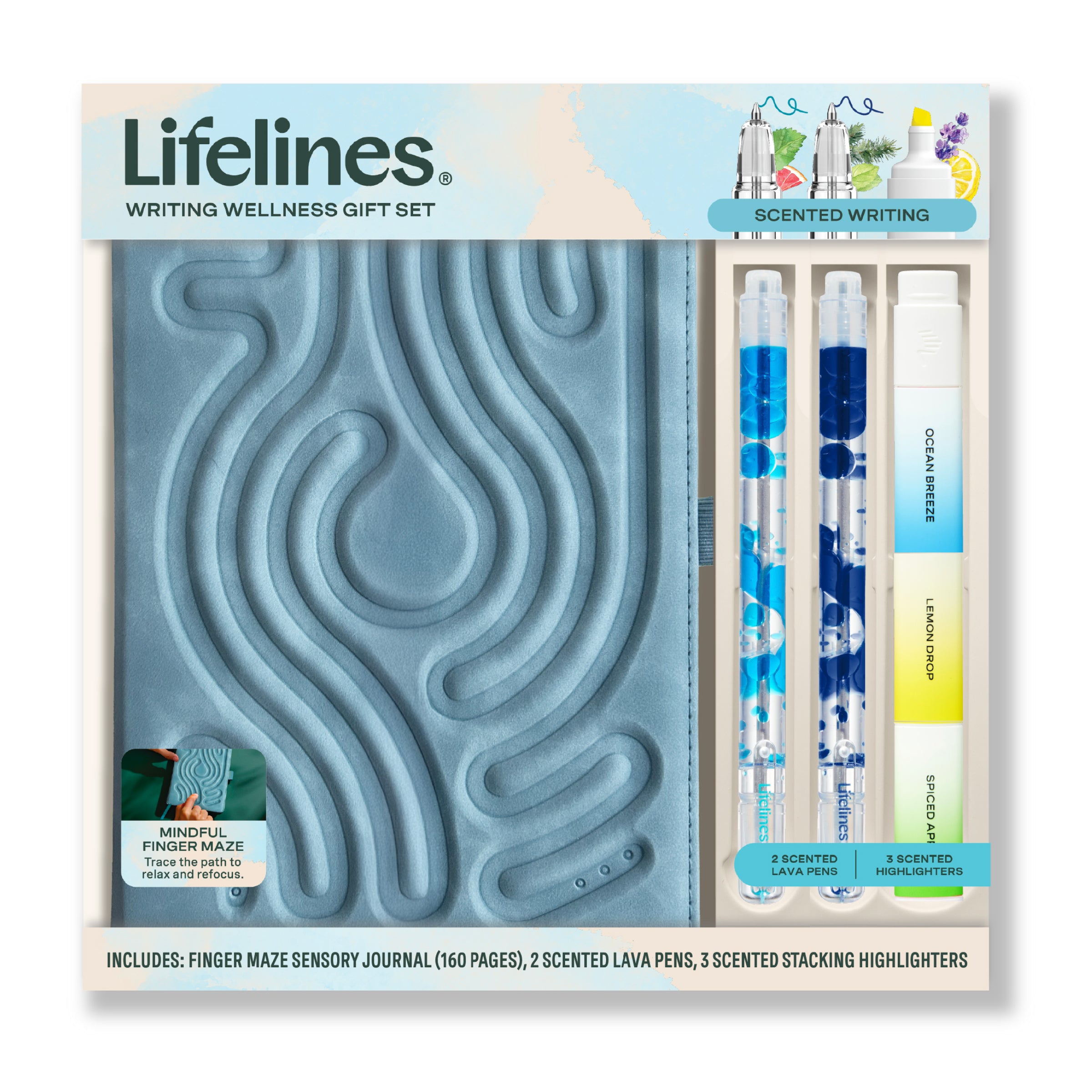 Lifelines Writing Bundle Blue (New - Lava Pen, Journal, Highlighter)