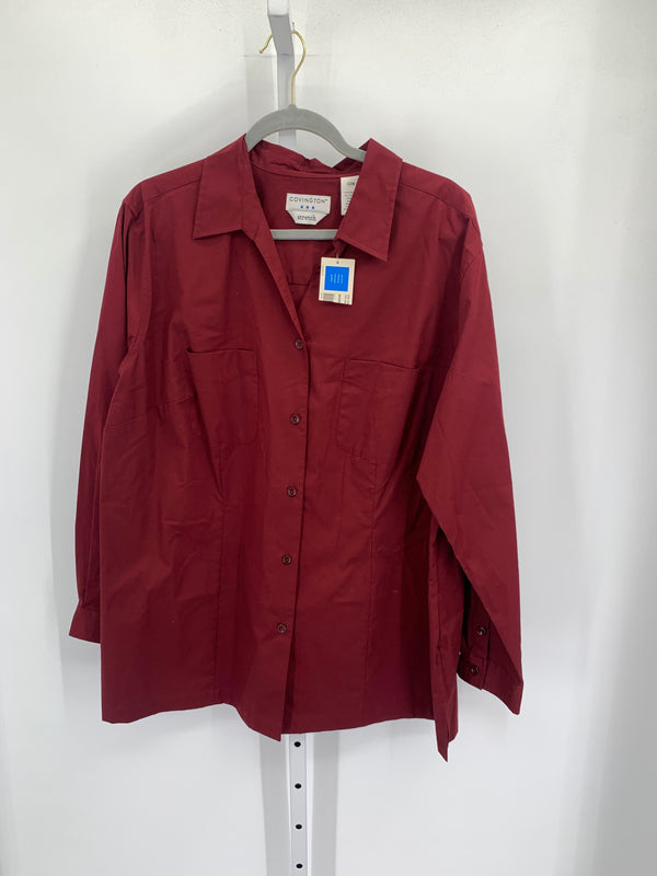 Covington Size 22 W Womens Long Sleeve Shirt