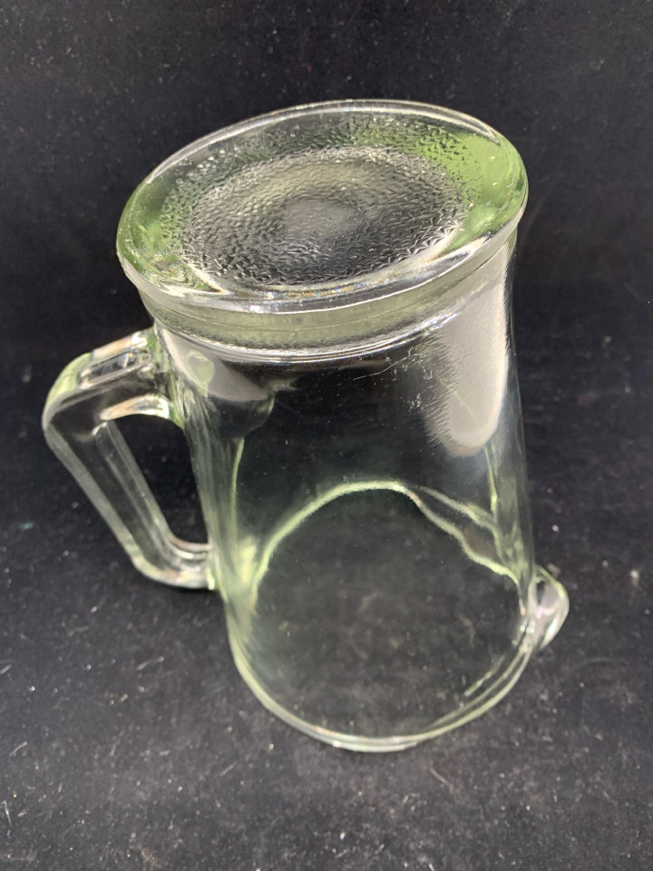 HEAVY GLASS PITCHER.