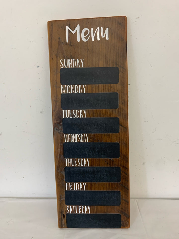 WOOD WEEKLY DINNER MENU WALL ART CHALK BOARD.