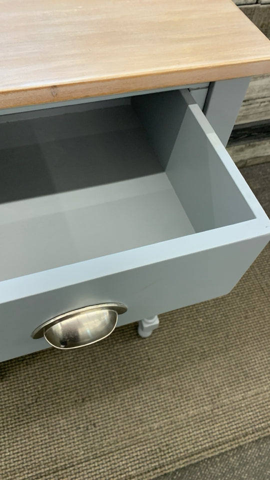 "X" FRAME NIGHTSTAND W/WOOD TOP.