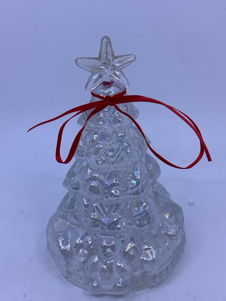 IRIDESCENT GLASS CHRISTMAS TREE.