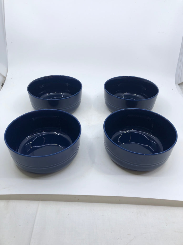 4 COBALT BLUE BOWLS.