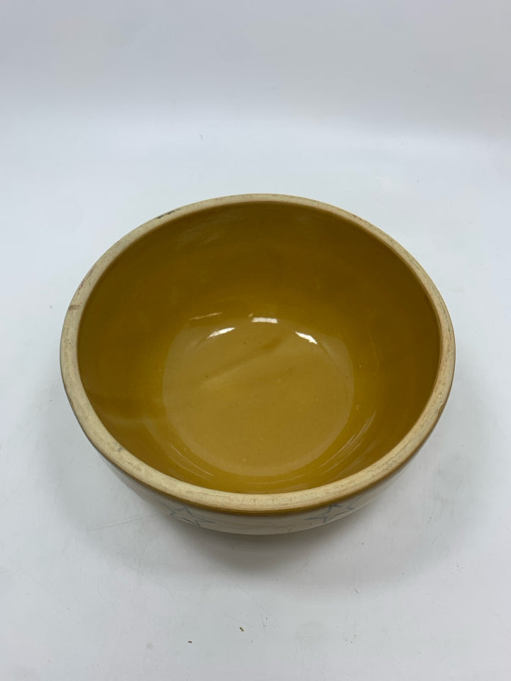 PRIMITIVE AMERICANA YELLOW STAR BOWL.