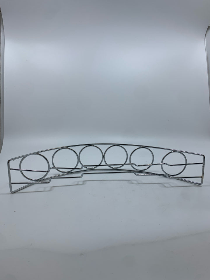 6GLASS SPICE JARS IN METAL STAND.