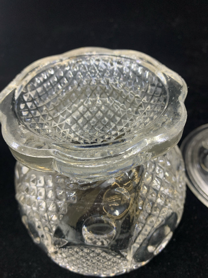 VTG CUT GLASS CANDY DISH W/LID.