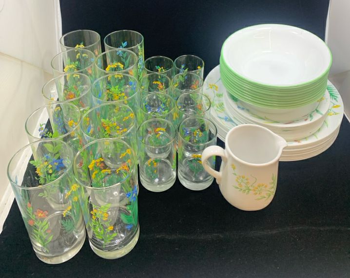49PC "MY GARDEN" DINNER SET SERVICE FOR 10.