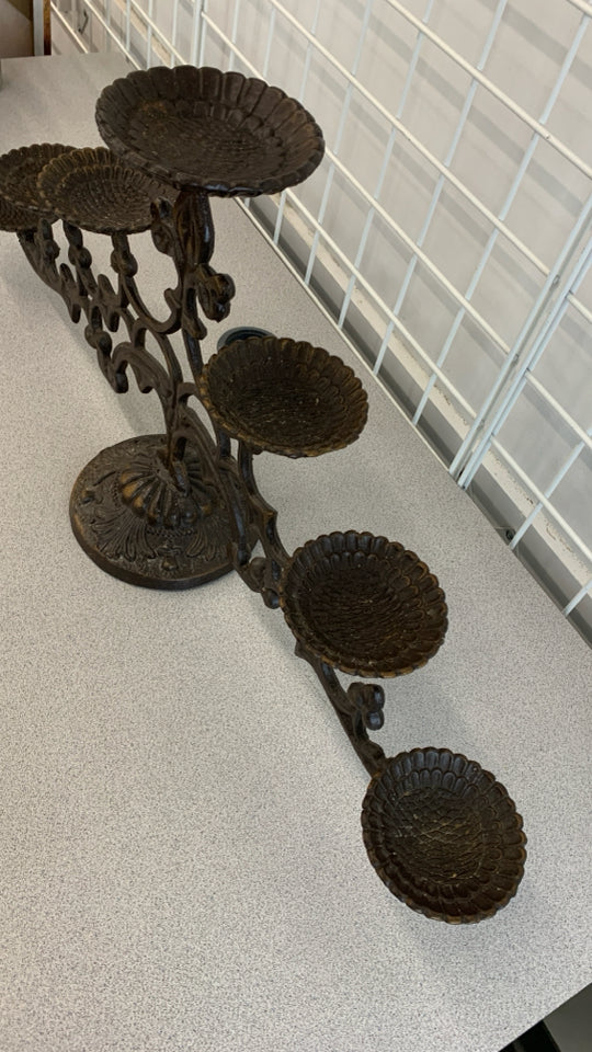 HEAVY 7-CANDLE HOLDER METAL CANDELABRA.