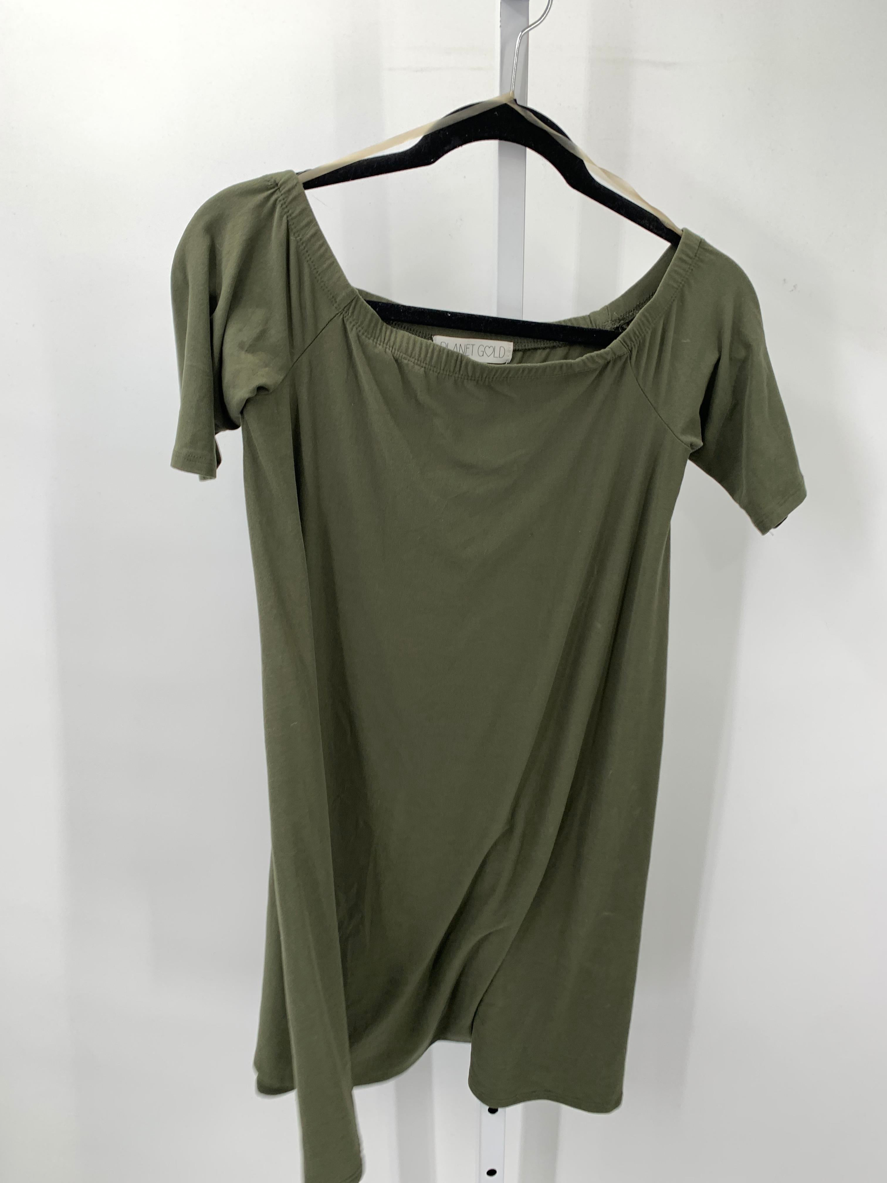 Planet Gold Size Medium Juniors Short Sleeve Dress