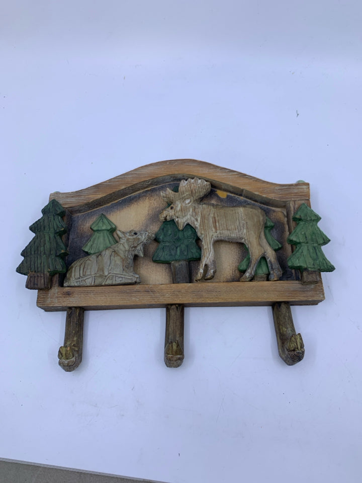 MOOSE IN TREES WALL HOOKS.