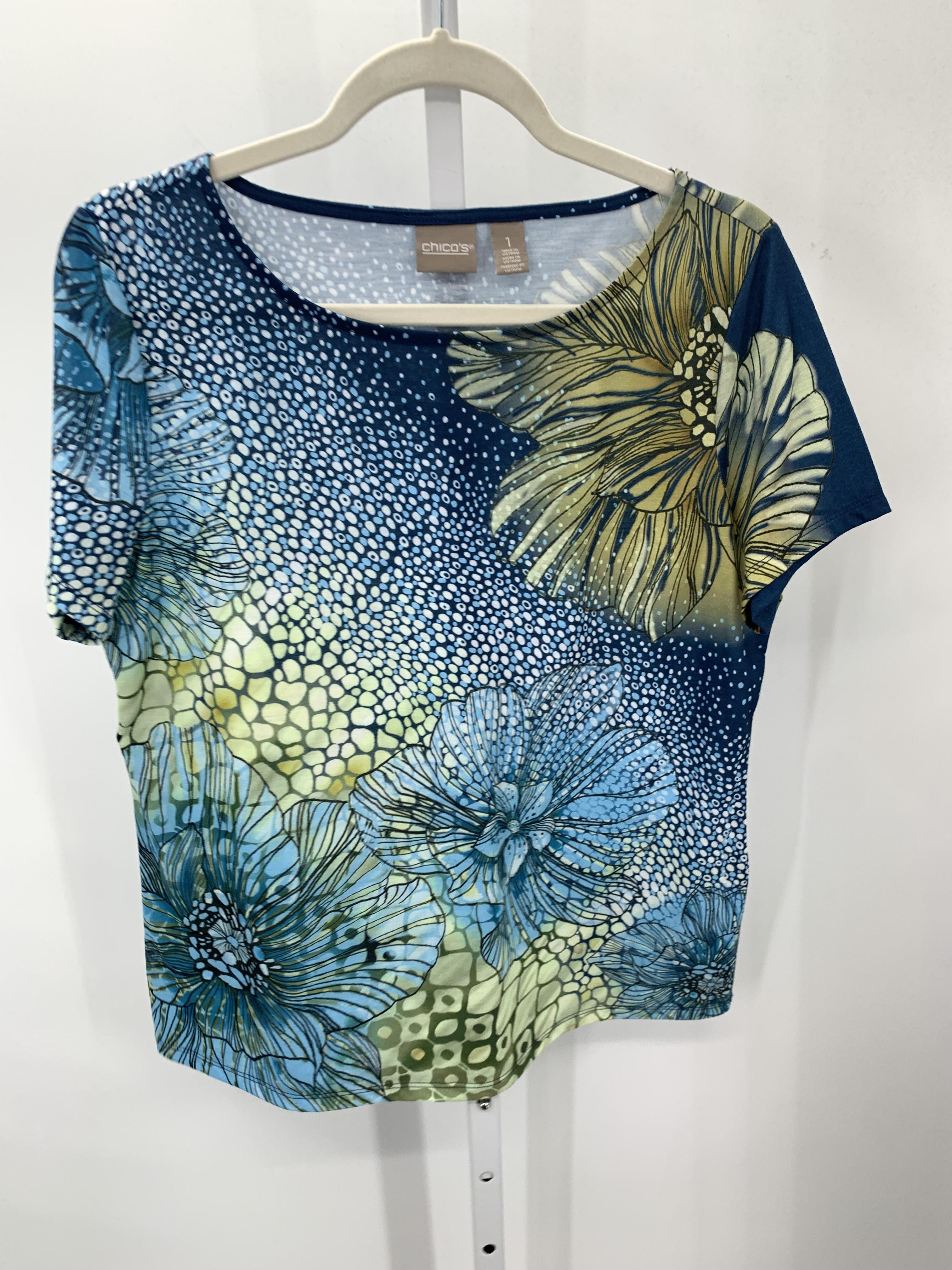Chico's Size Small Misses Short Sleeve Shirt