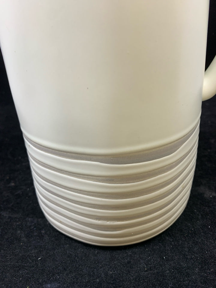 WHITE PITCHER-HEARTH & HAND.