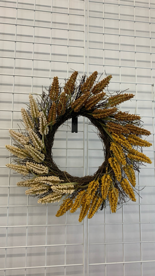 YELLOW/ORANGE GRAIN WREATH.