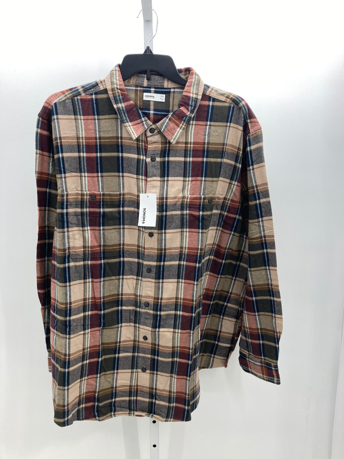 NEW PLAID BTN DOWN