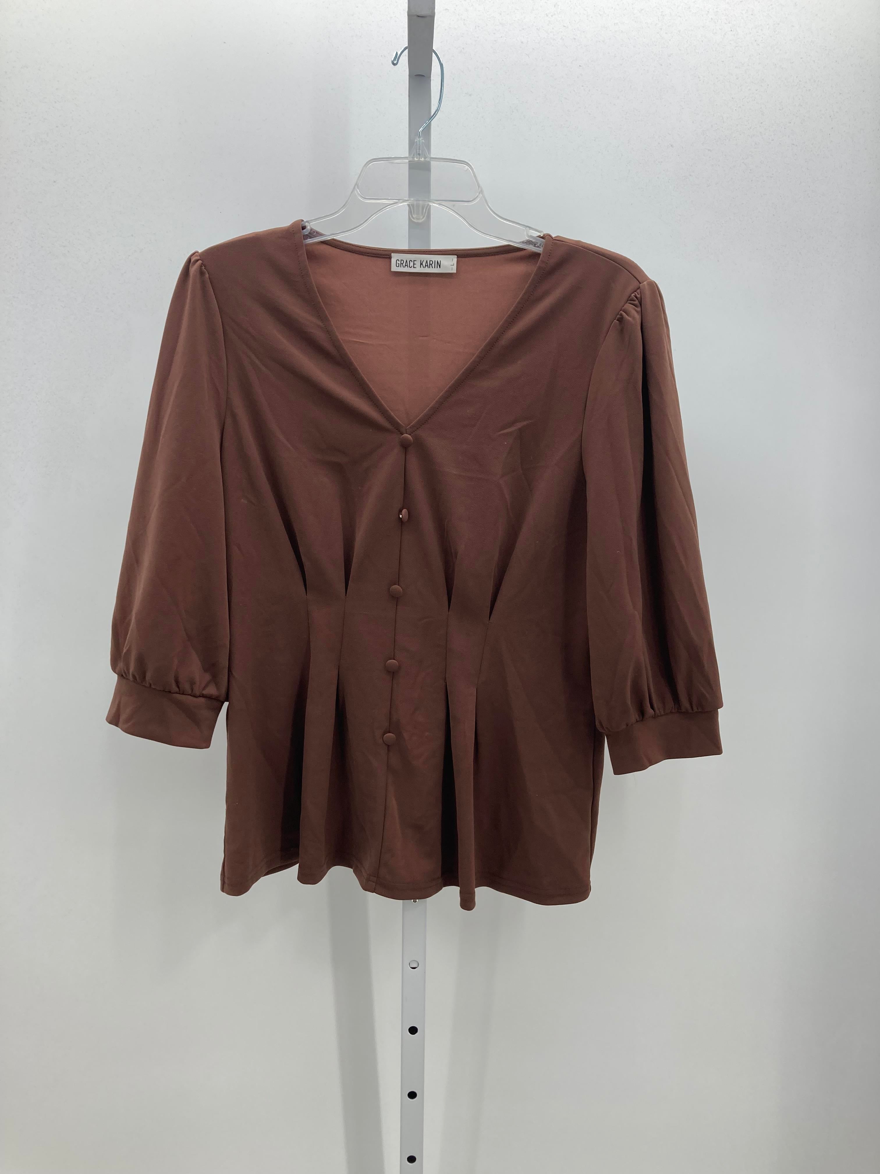 Grace Karin Size Large Misses 3/4 Sleeve Shirt