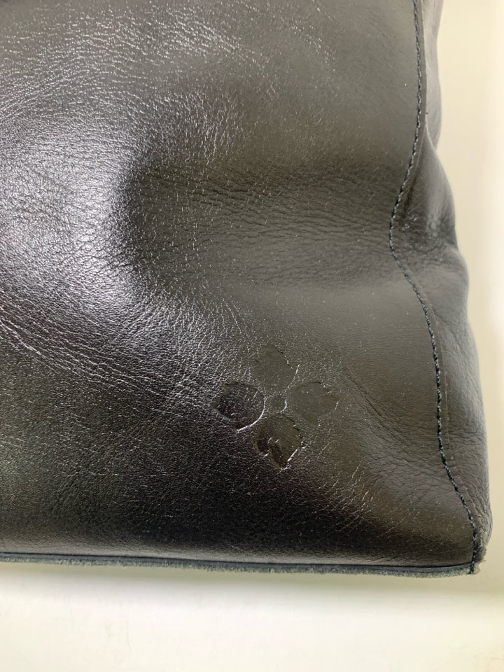 Patricia Nash Viana Black Leather Tote Bag w/ Exterior Pocket