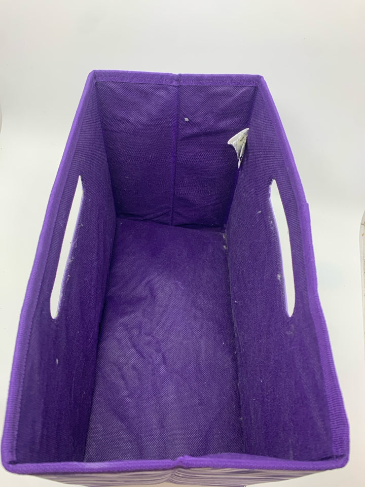 PURPLE WHITE STRIPE FABRIC MAGAZINE BIN.