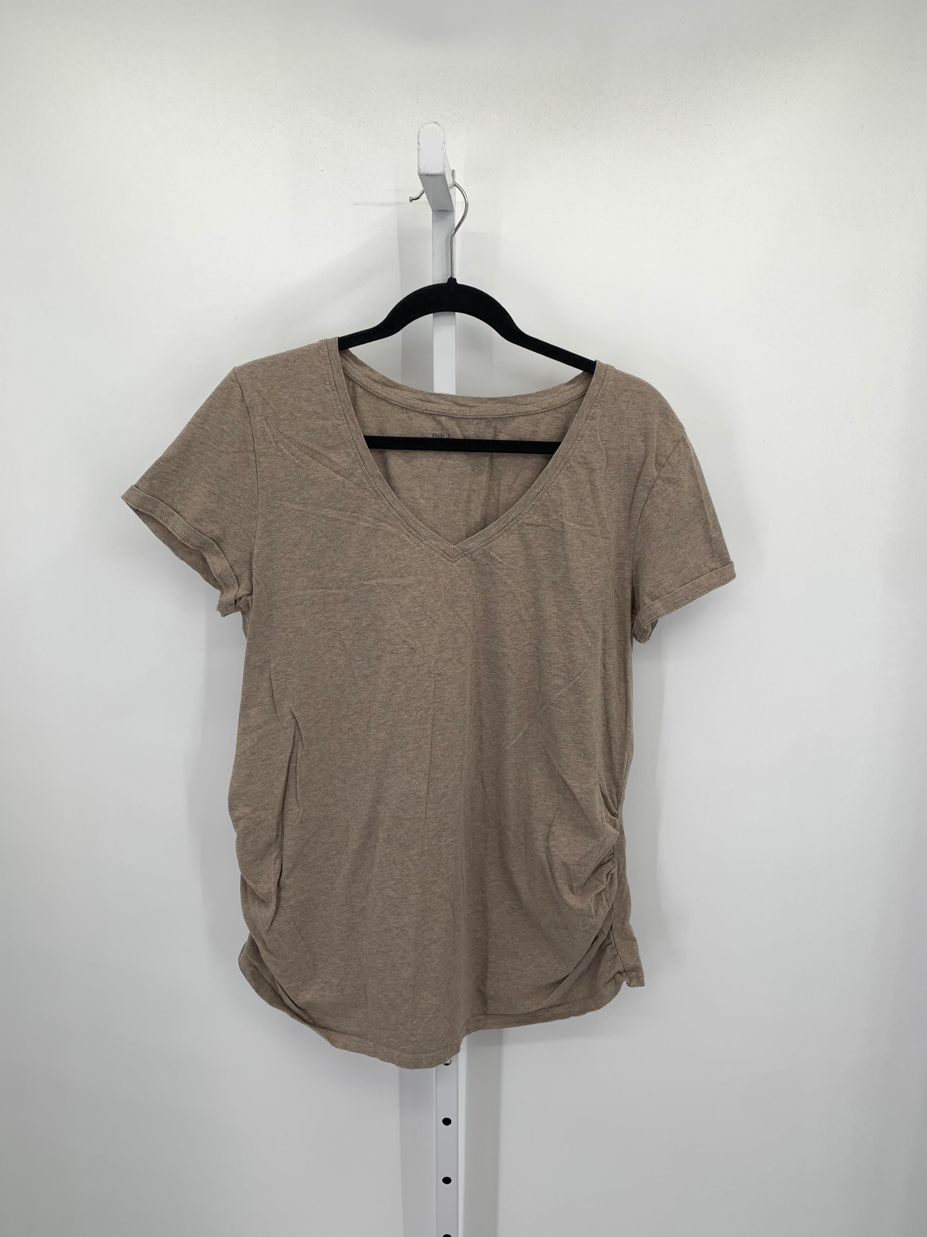 Brown Size Extra Large Maternity Short Sleeve Shirt