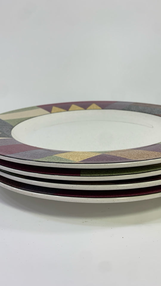 4 STUDIO NOVA PALM DESERT DINNER PLATES.