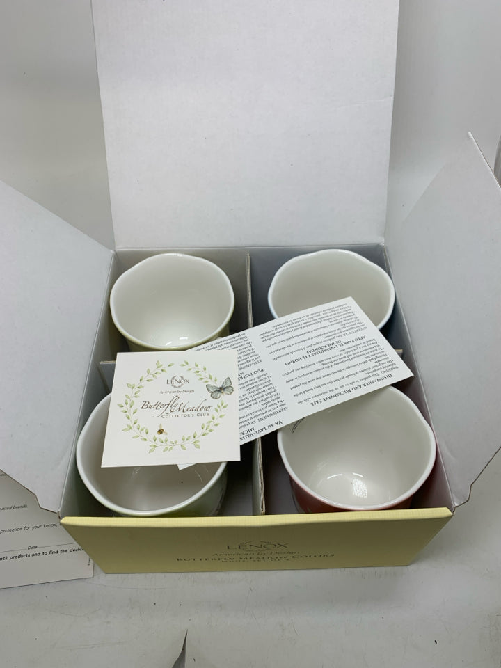 NIB 4 LENOX BUTTERFLY MEADOW MUGS.
