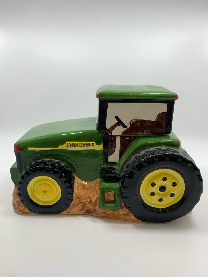 JOHN DEER GREEN TRACTOR COOKIE JAR.