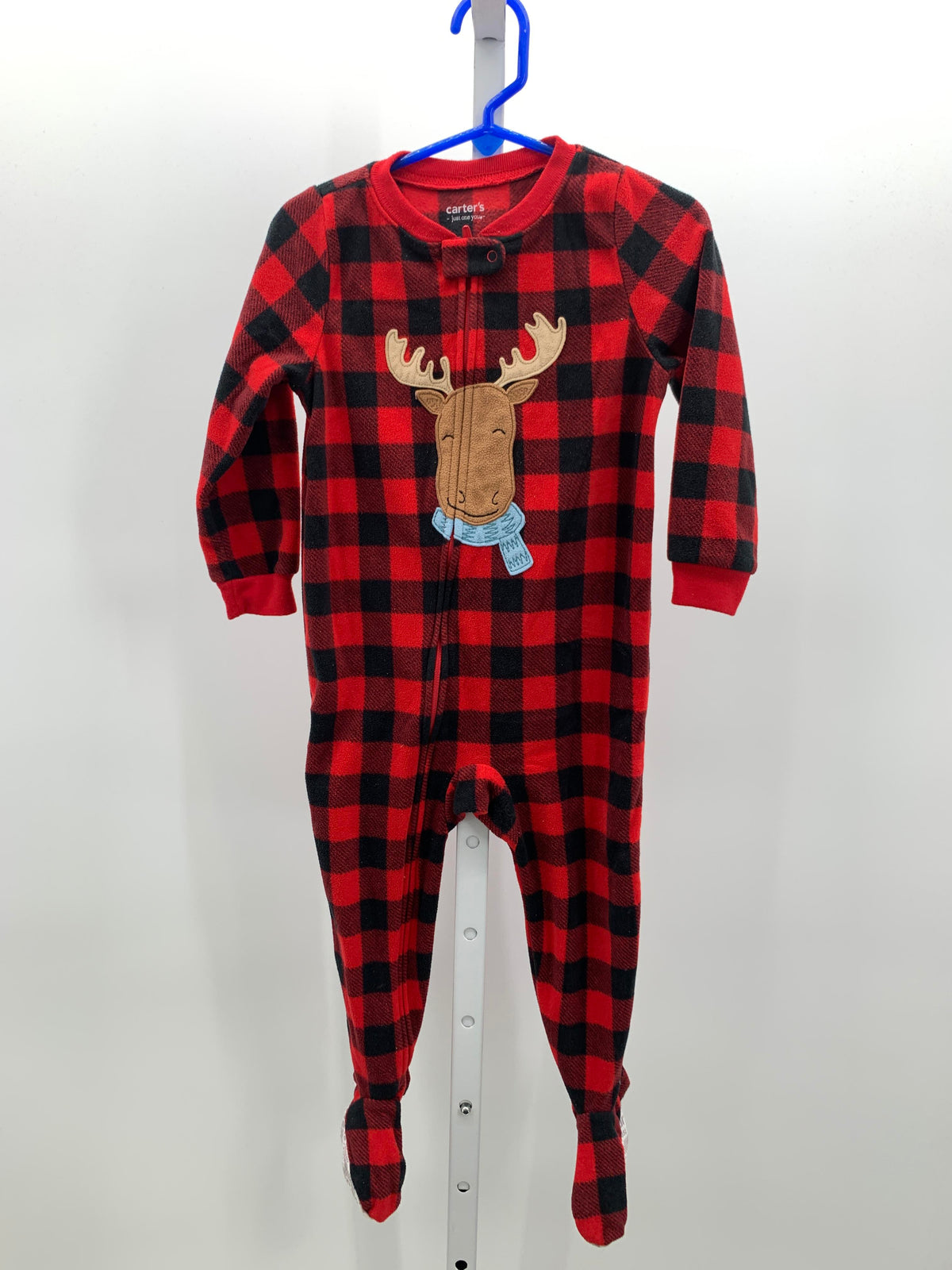 BLACK PLAID FLEECE MOOSE