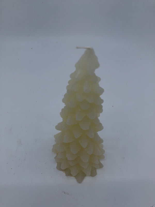 WHITE CHRISTMAS TREE CANDLE.