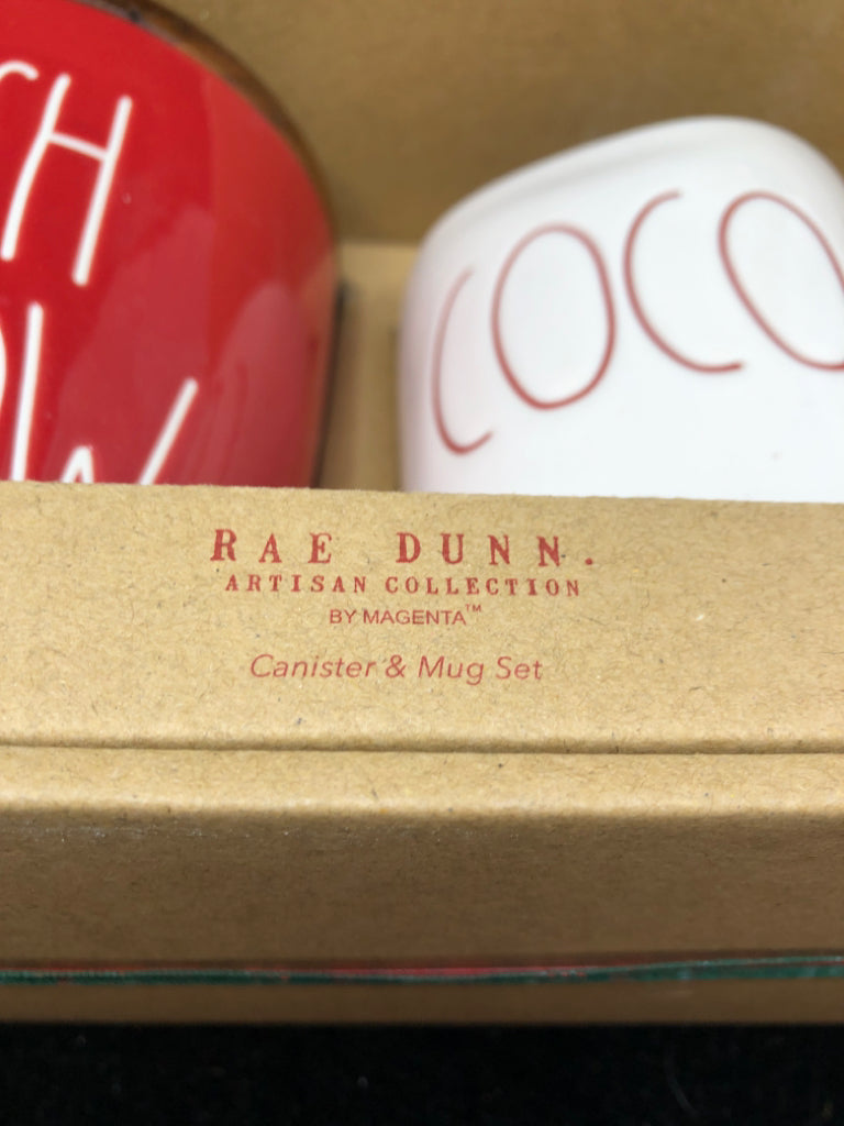 NIB MARSHMALLOW CANISTER/COCOA MUG SET.