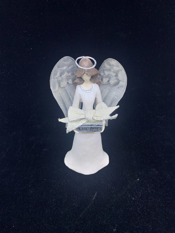 RESIGN/METAL ANGEL HOLDING SILVER "FRIENDS" BOX.