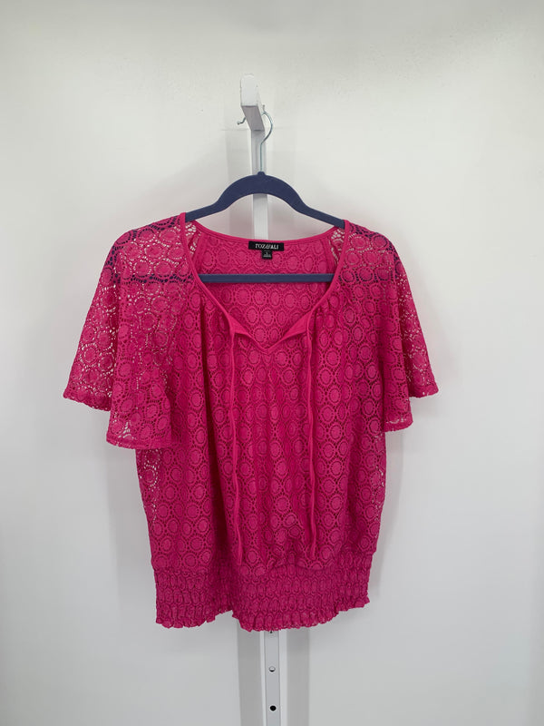 Roz & Ali Size Large Petite Petite Short Sleeve Shirt