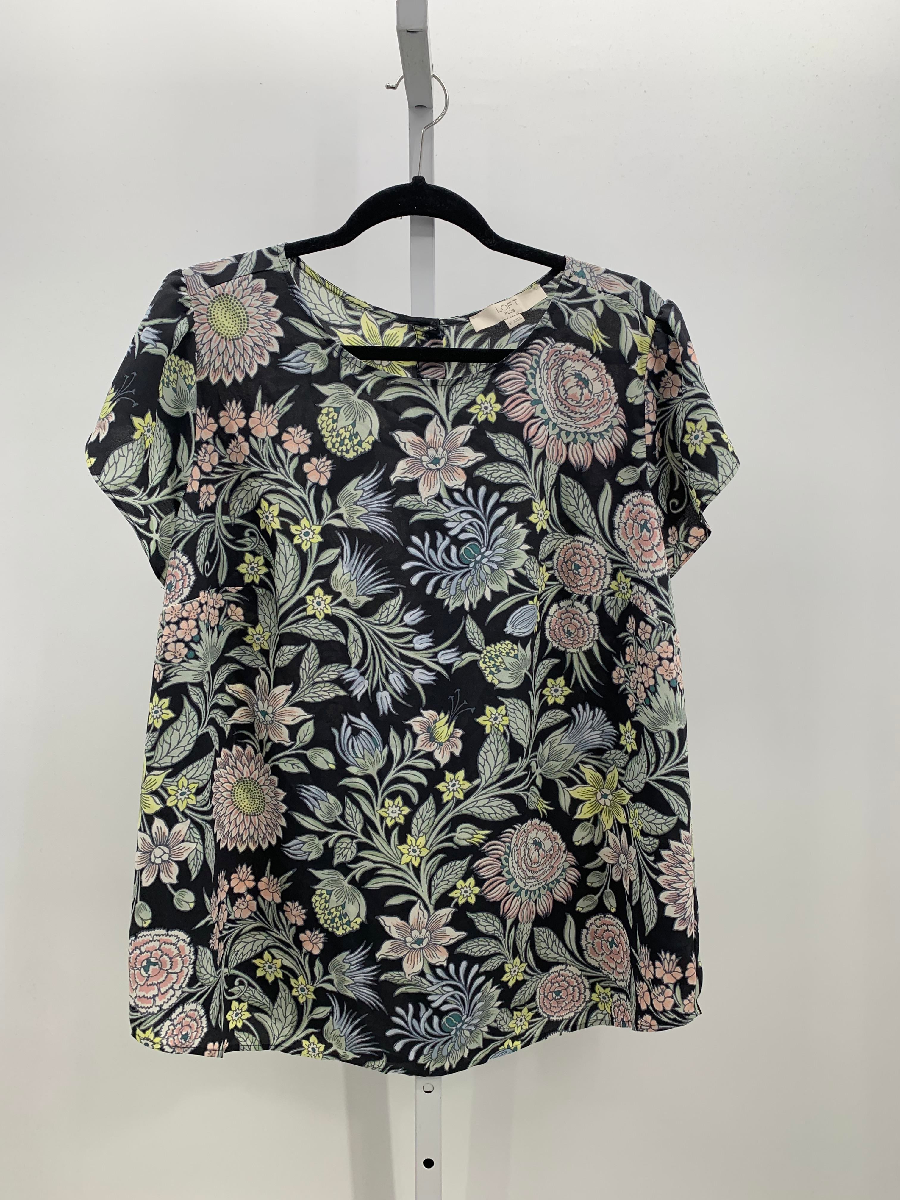 Loft Size 16 W Womens Short Sleeve Shirt