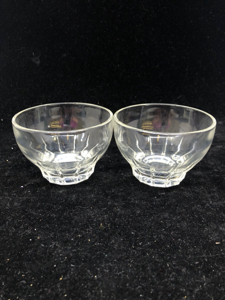2 SMALL GLASS BOWLS.