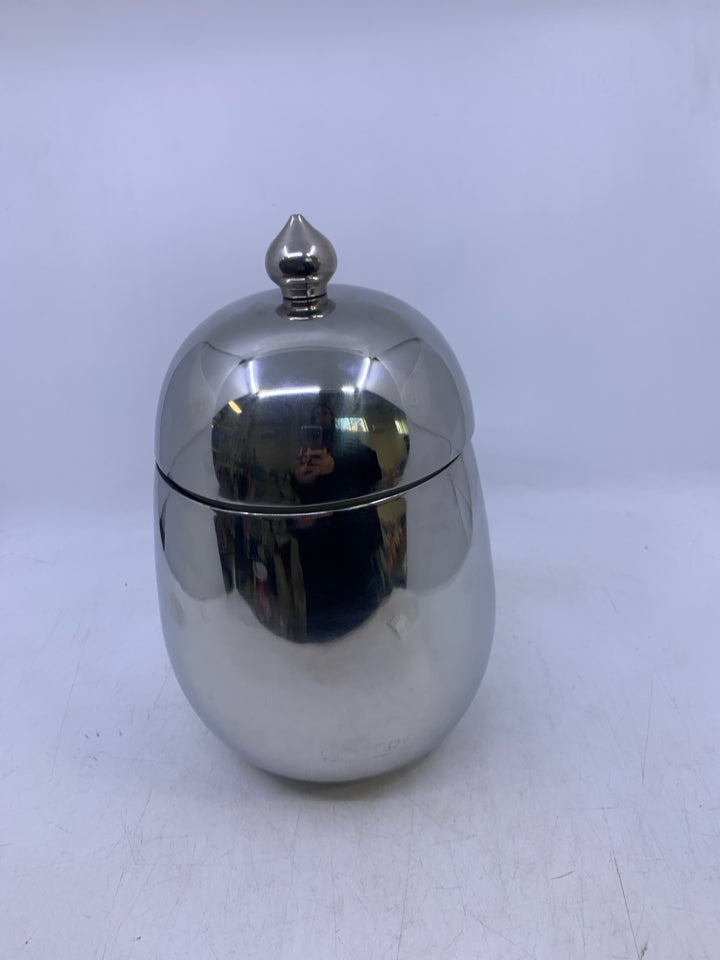 SILVER METAL ICE BUCKET BEAN SHAPE ISAAC MIZRAHI.