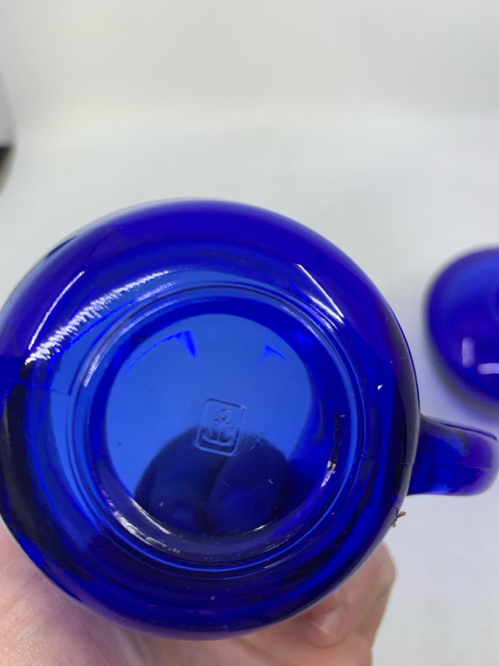 GLASS SUGAR/CREAMER SET.