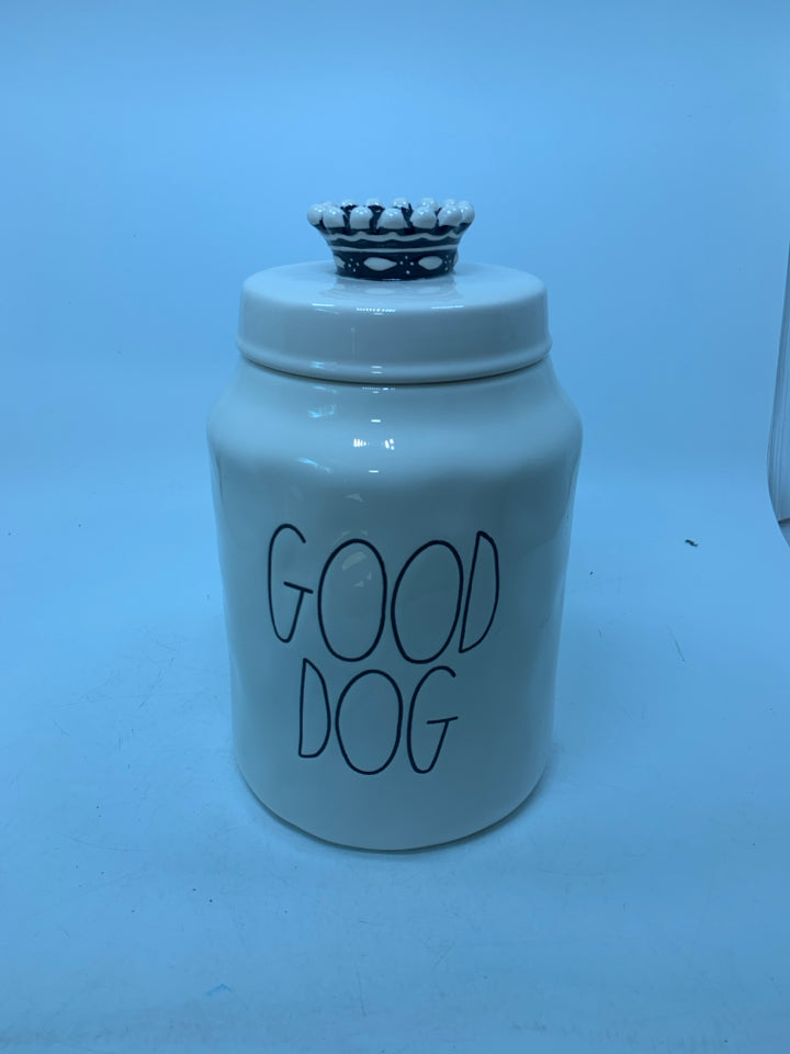 GOOD DOG CERAMIC CANISTER.